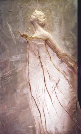 la Contessina Nelda ,cm 140x80 -seta pura,colle ,resine,pvc ,filo nylon